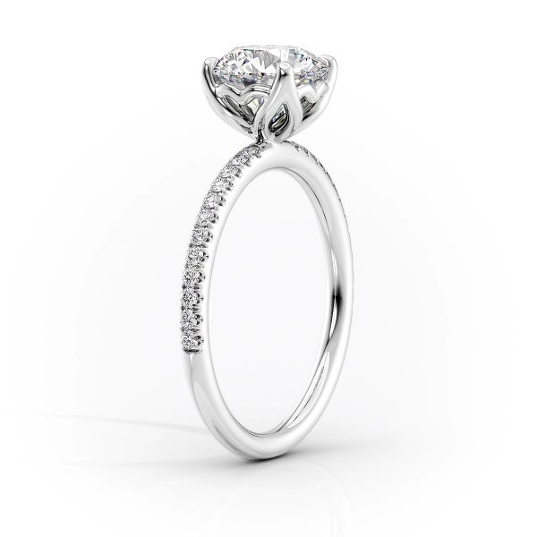 The Pave Alison Set With A 3 Carat Emerald Moissanite Online Sale