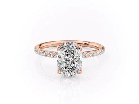 The Pave Alison Set With A 4 Carat Oval Moissanite Discount