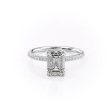 The Pave Alison Set With A 3 Carat Emerald Moissanite Online Sale