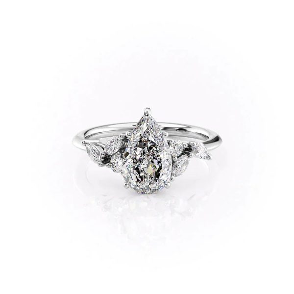 The Melissa Set With A 2.5 Carat Pear Moissanite Cheap